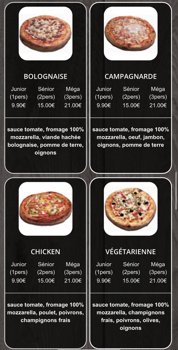 Pizza Pronto Pantin menu 1
