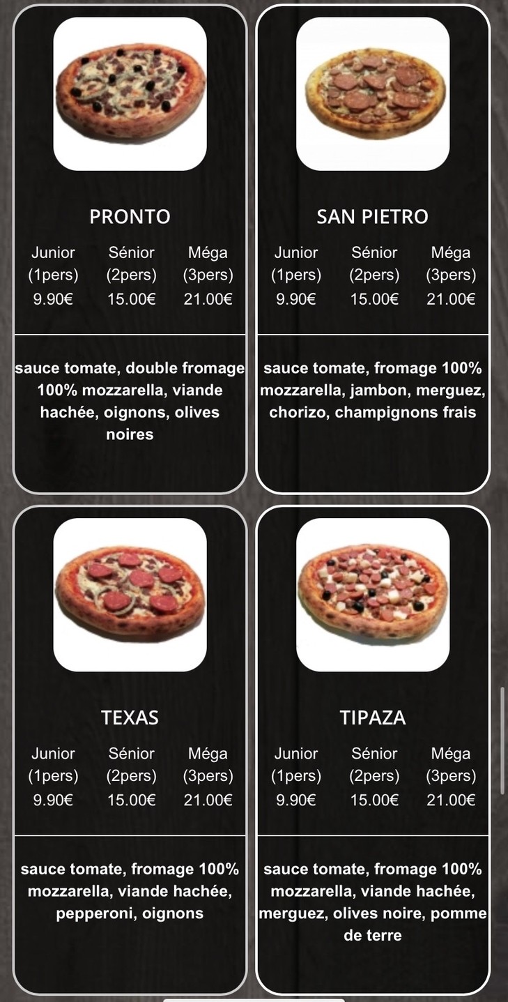 Pizza Pronto Pantin menu 3
