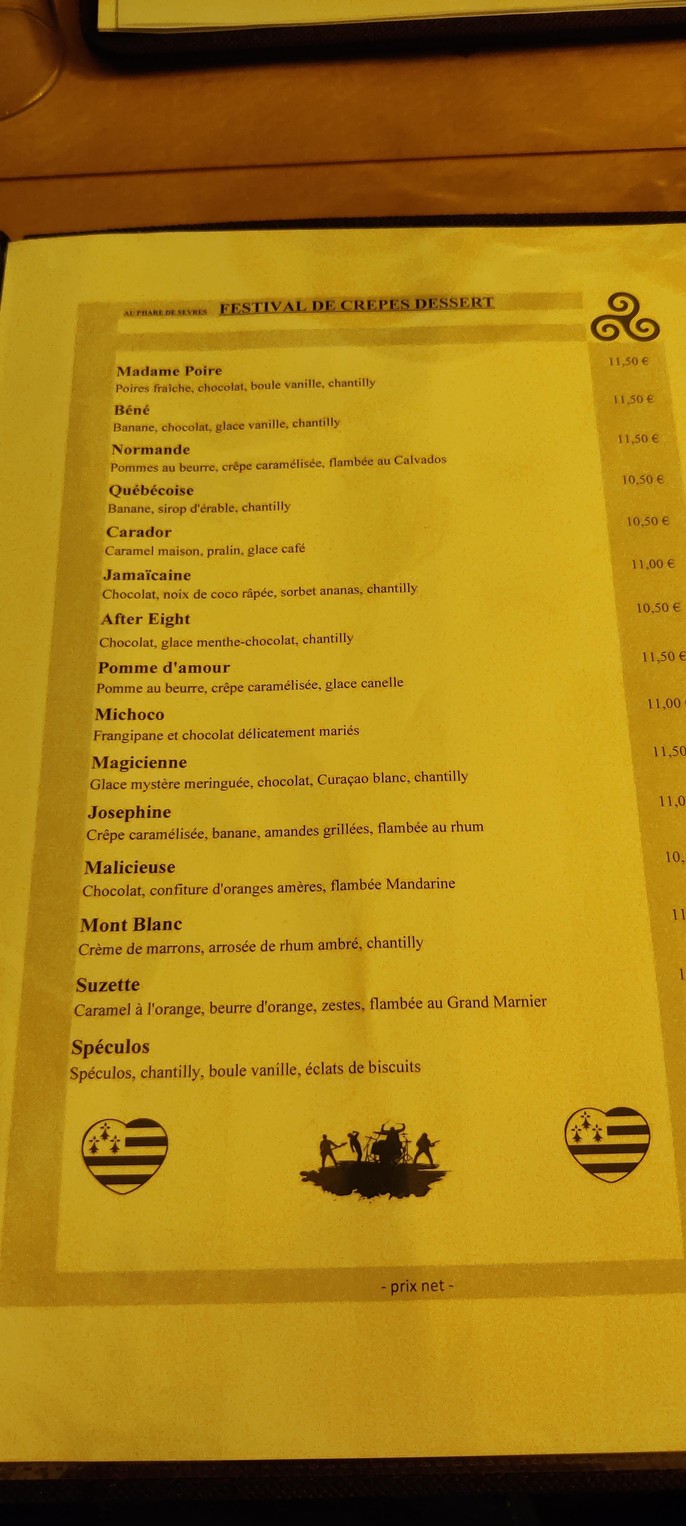 Crêperie Au phare de Sèvres menu 4