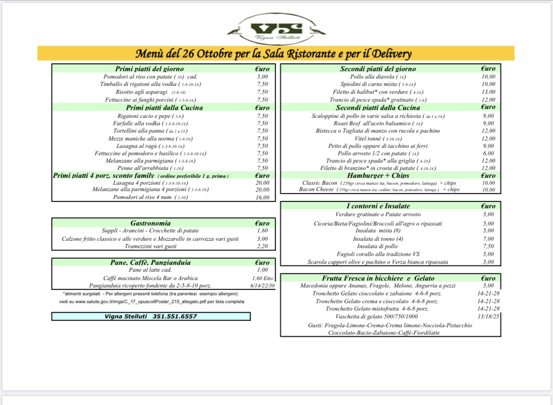 Vigna Stelluti Pasticceria Bar menu 2