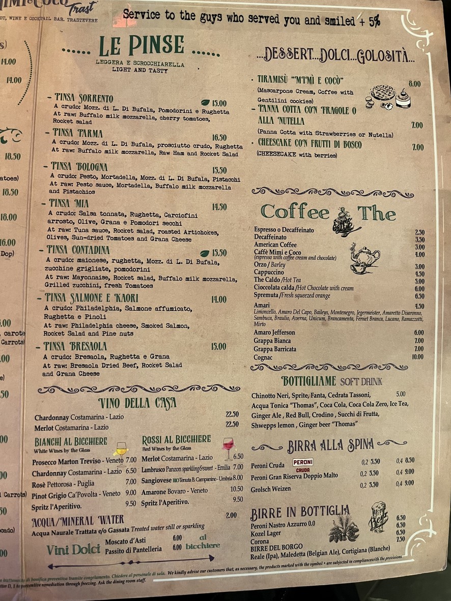 Mimi e Coco Trast menu 2