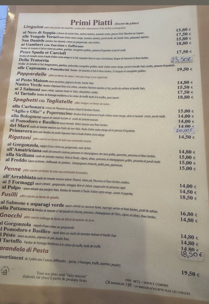 La Comedia menu 1