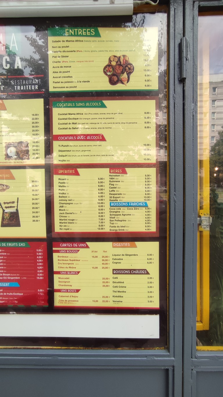 Mama Africa menu 2