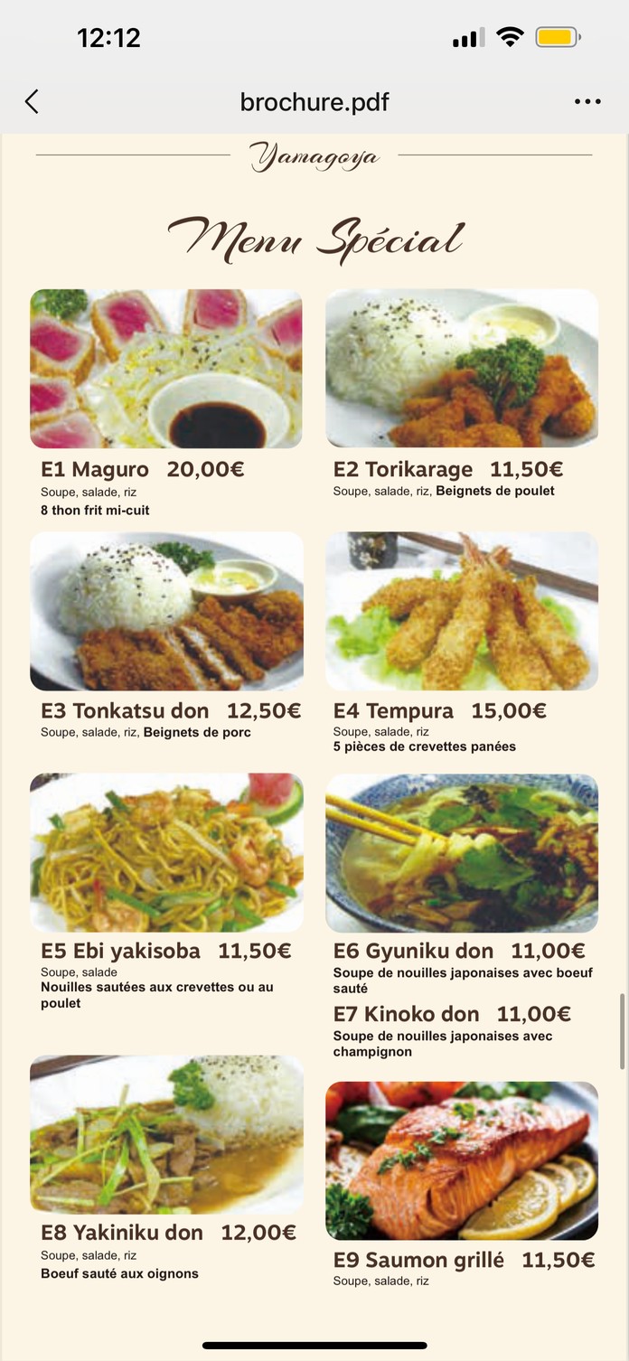 Yamagoya menu 2