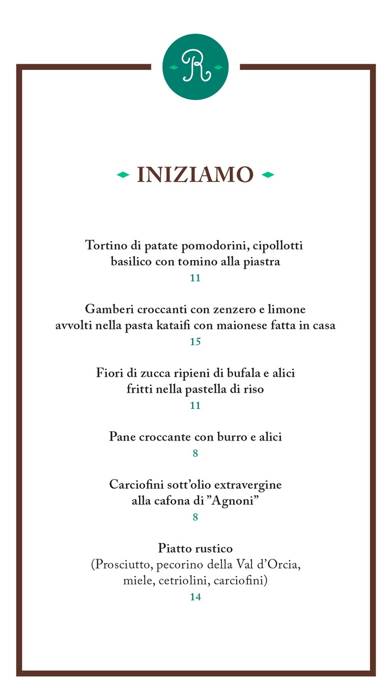 Ristoro degli Angeli menu 1