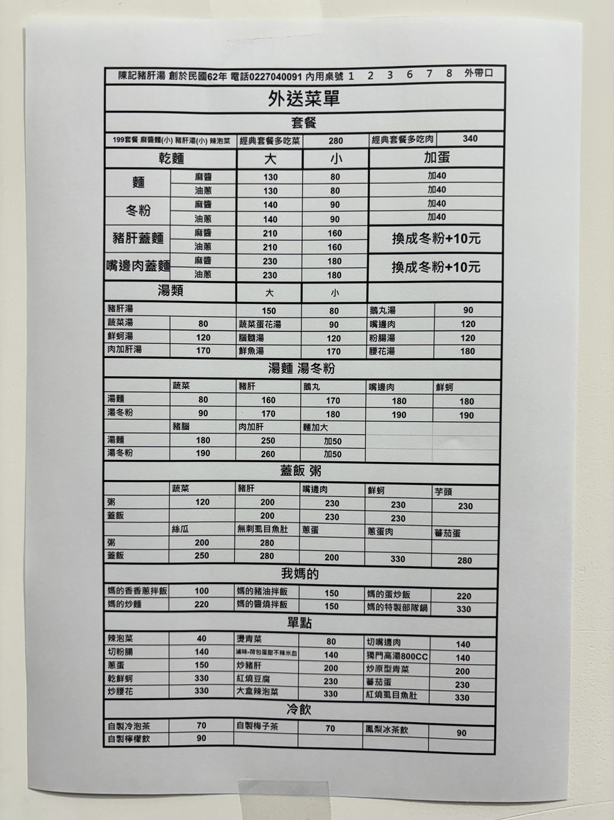 Chen Ji Zhu Gan Tang (Ren Ai Yi Yuan Zhu Gan Tang) menu 1