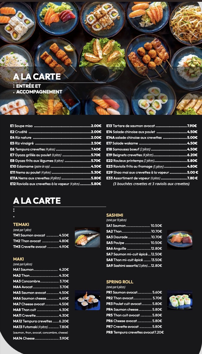 Izu Sushi Fontenay-sous-Bois menu 3