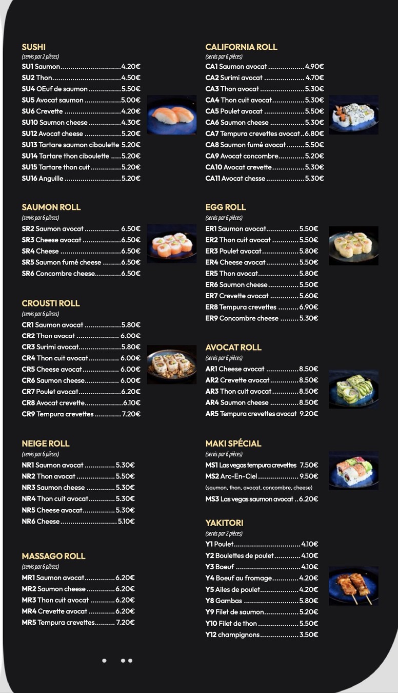 Izu Sushi Fontenay-sous-Bois menu 4