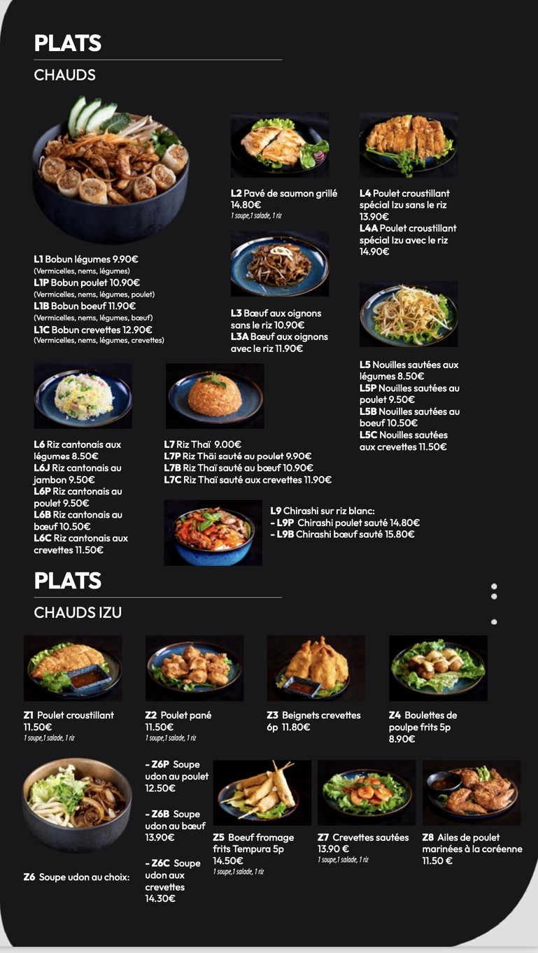 Izu Sushi Fontenay-sous-Bois menu 5