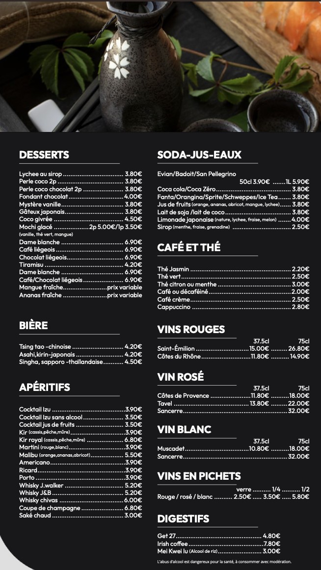 Izu Sushi Fontenay-sous-Bois menu 7