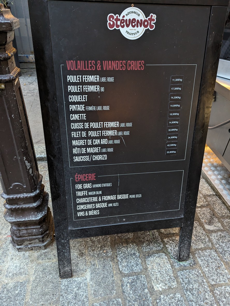Rôtisserie Stévenot Cadet menu 2