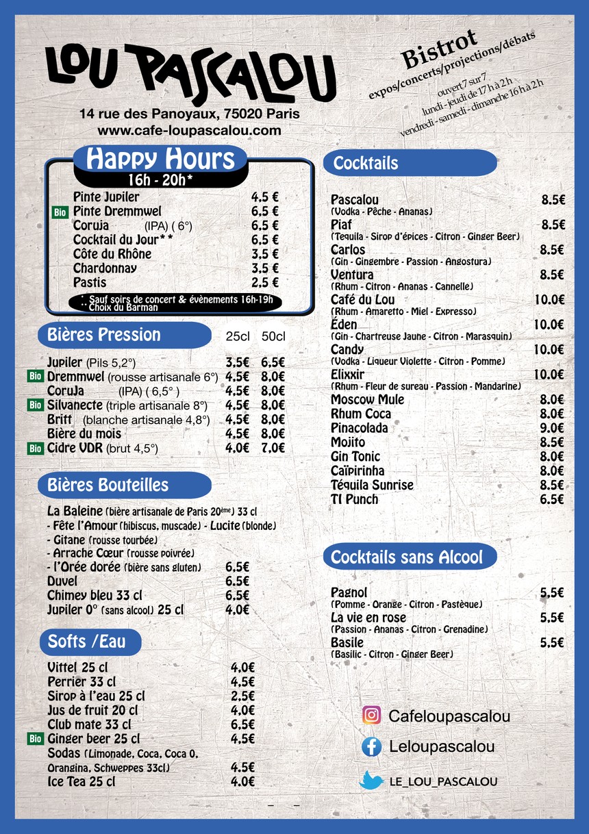 Lou Pascalou menu 1