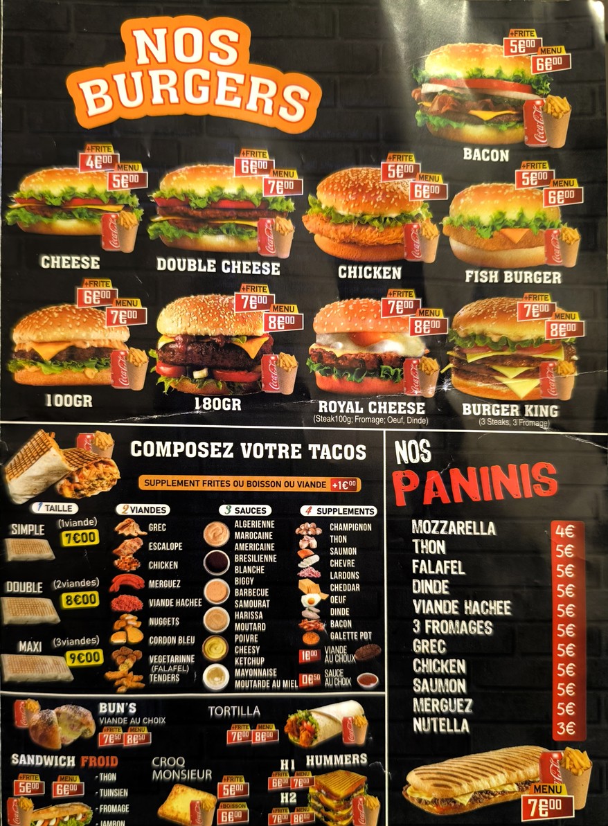 Panini Jourdain menu 2