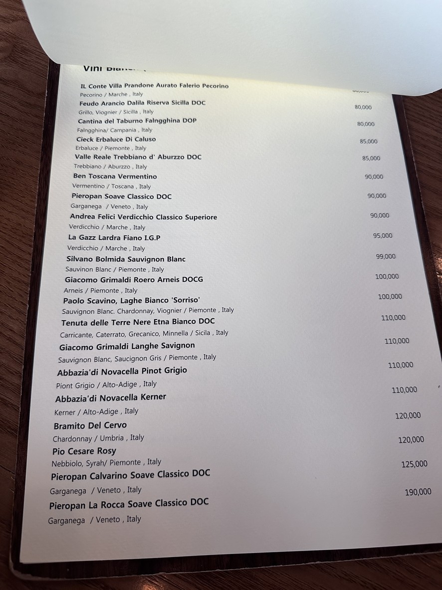 Osteria Samkim menu 2