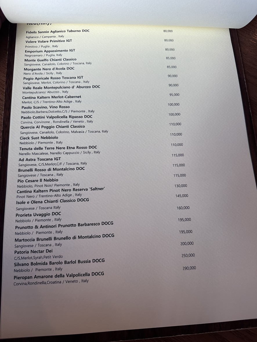 Osteria Samkim menu 4