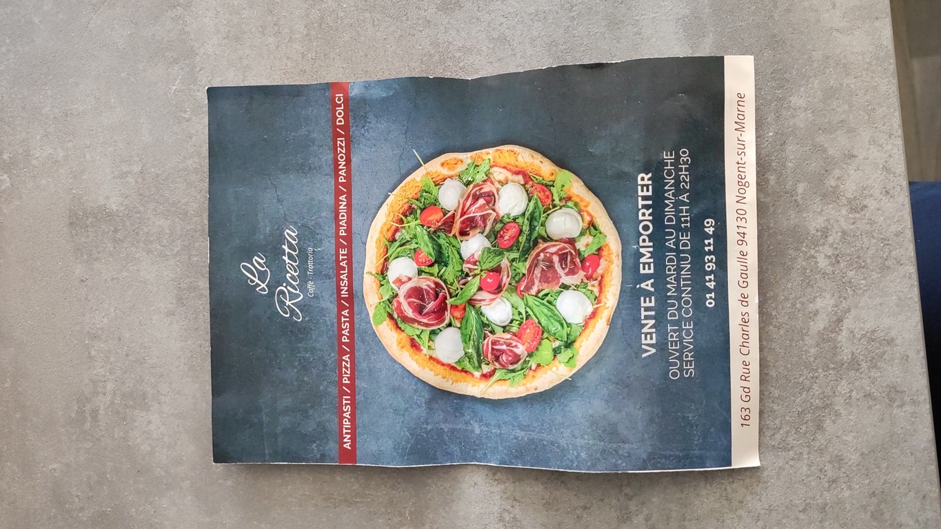 La Ricetta menu 1