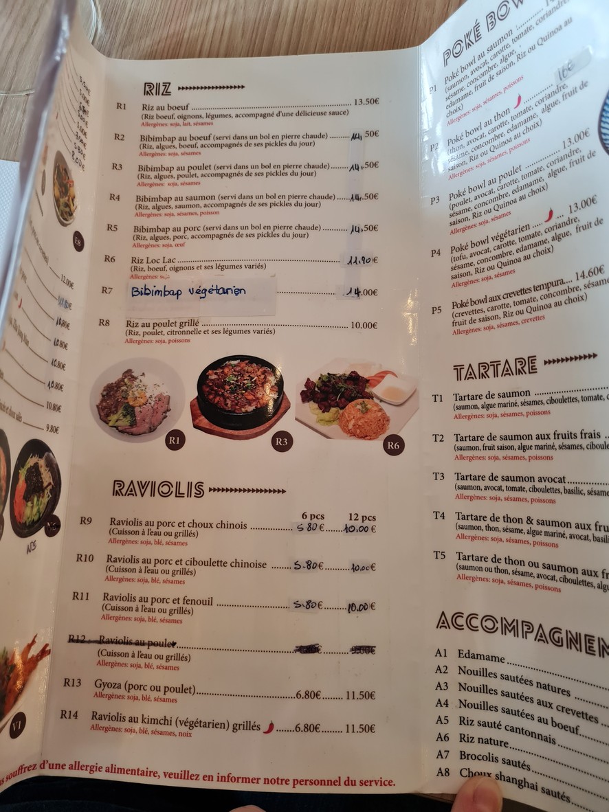 Le Florissant - Restaurant Asiatique Paris 14 menu 2