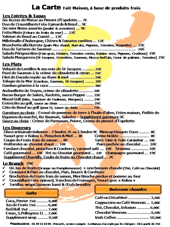 Peniche Mangareva menu 1