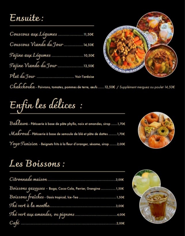 Au Pactole menu 2