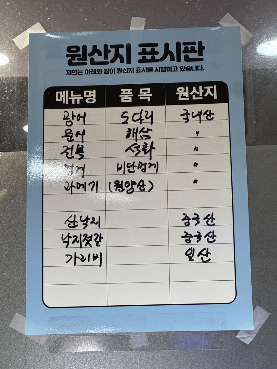 Gu-ryong-po Makhoe (sashimi) menu 2