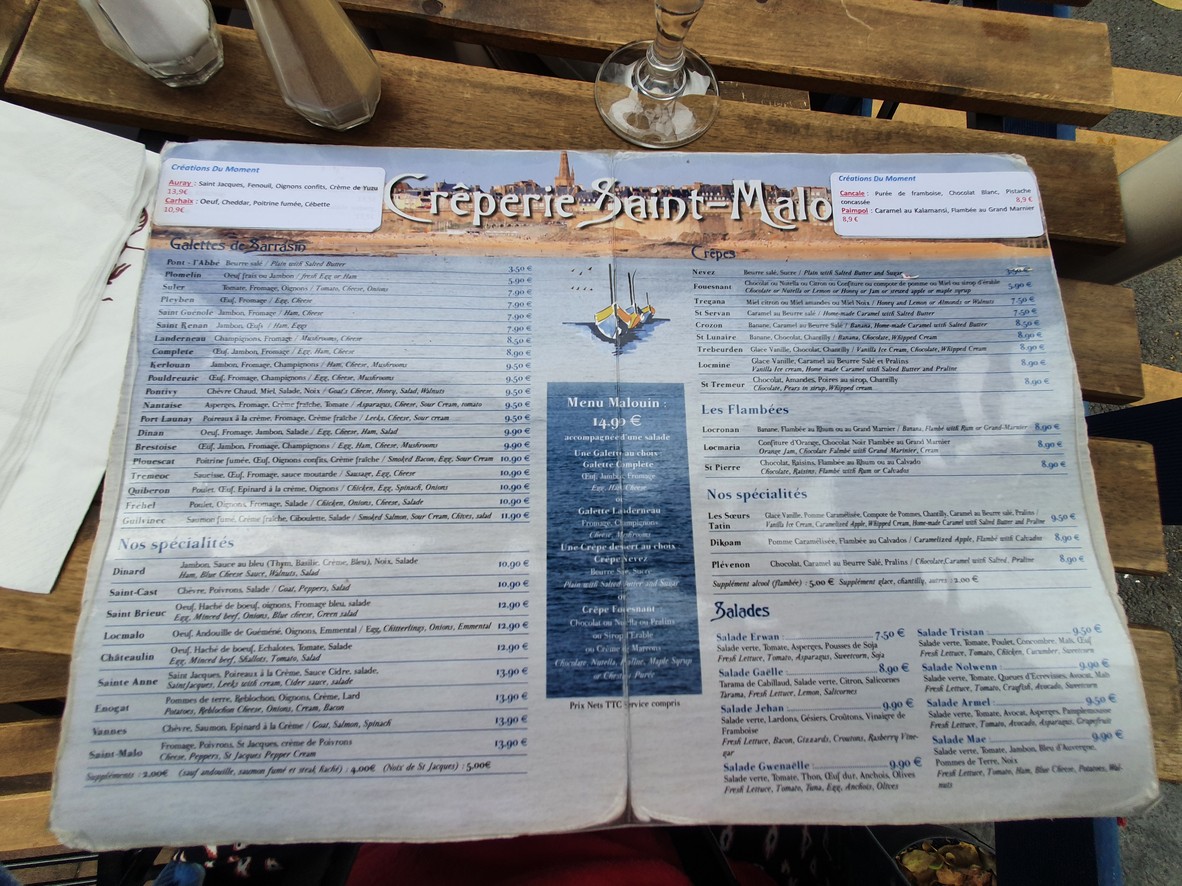 Crêperie Saint-Malo menu 1