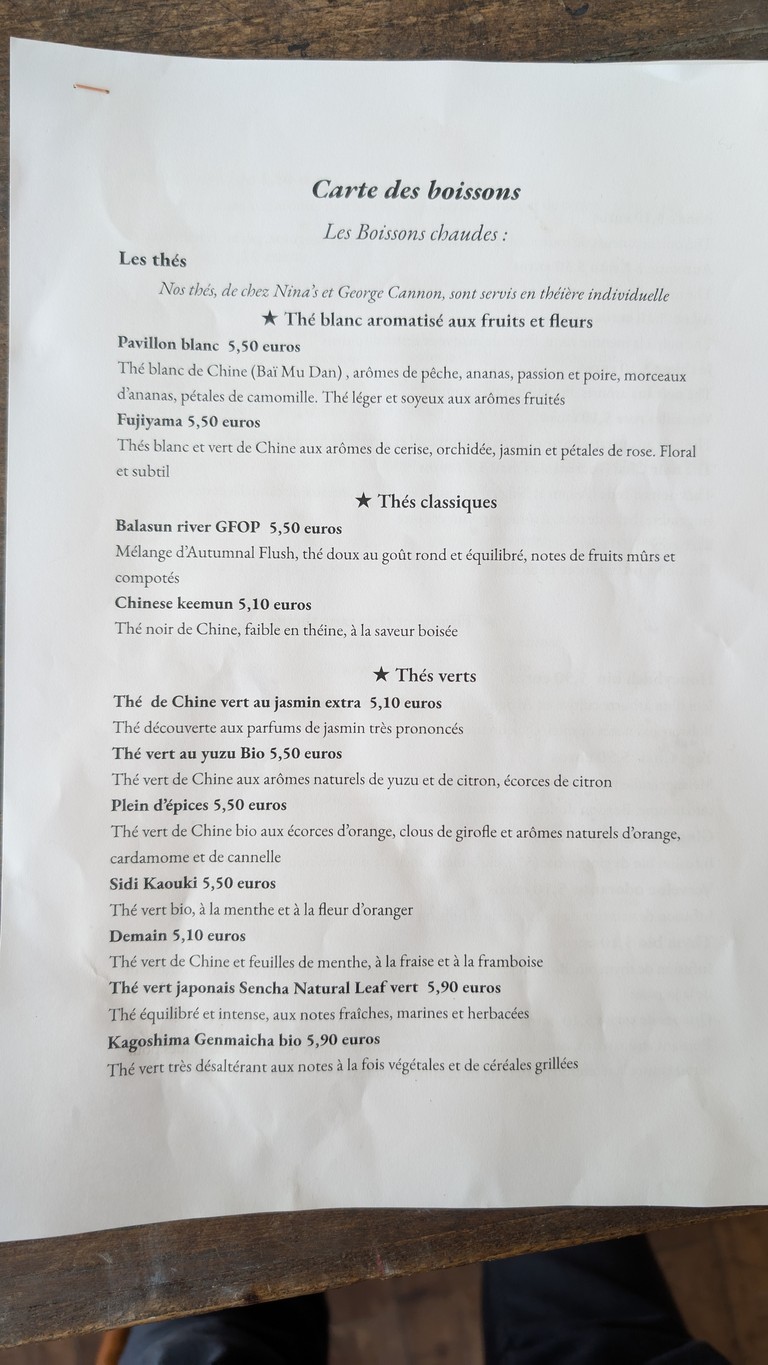 Chez Hélène menu 1