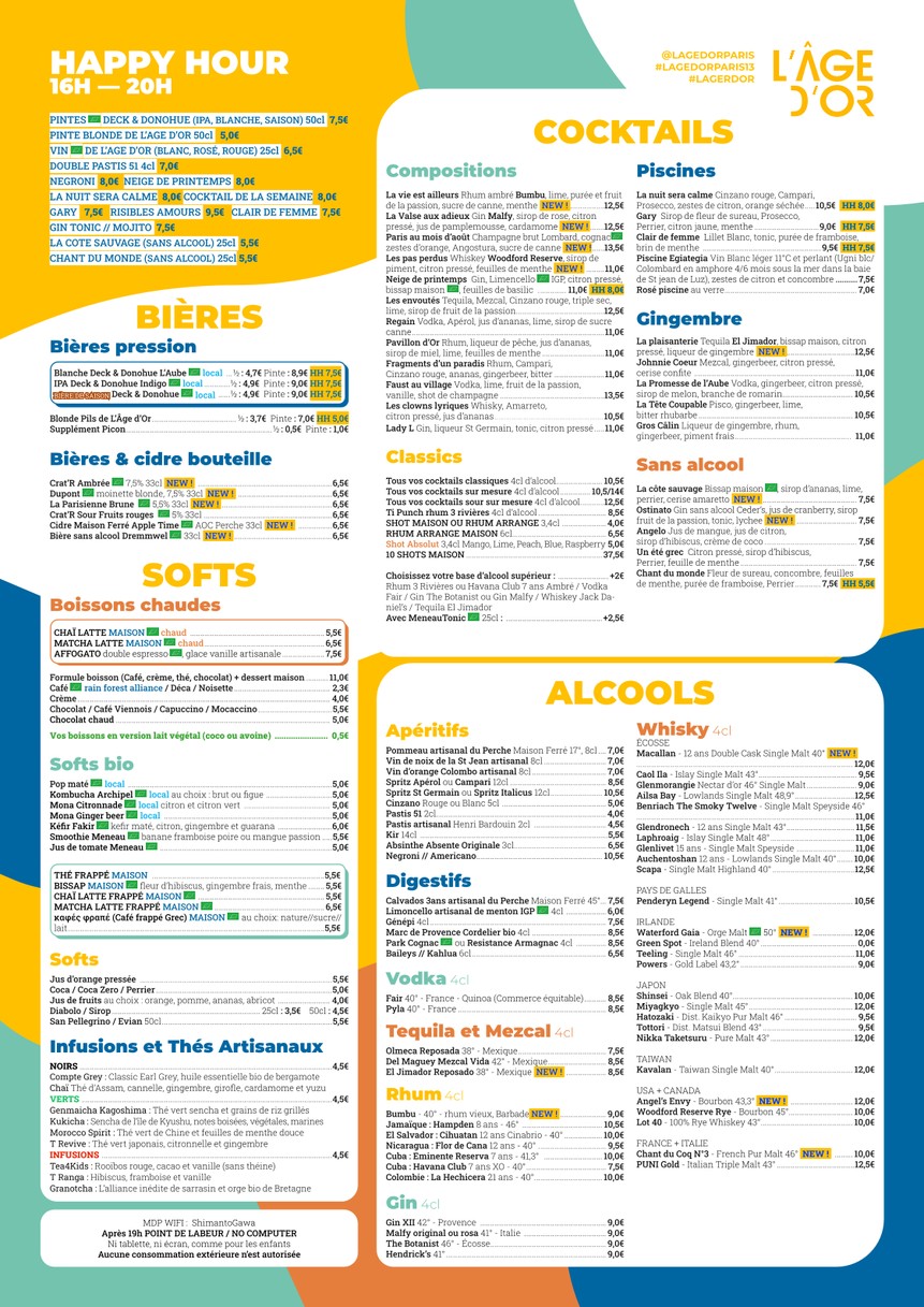 L'Age d'Or menu 2