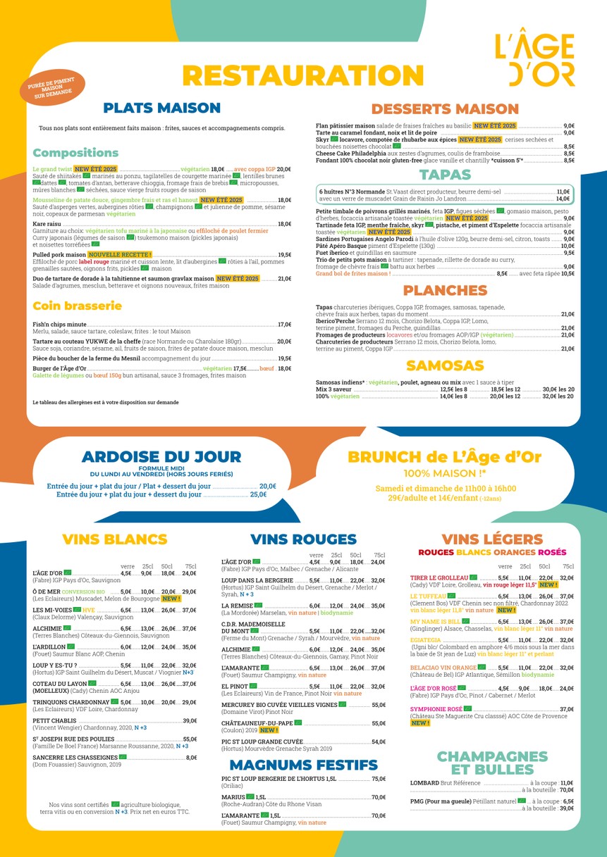 L'Age d'Or menu 3
