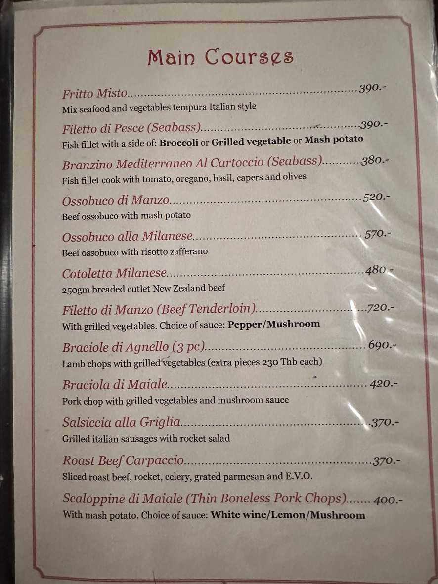 Bella Napoli menu 1