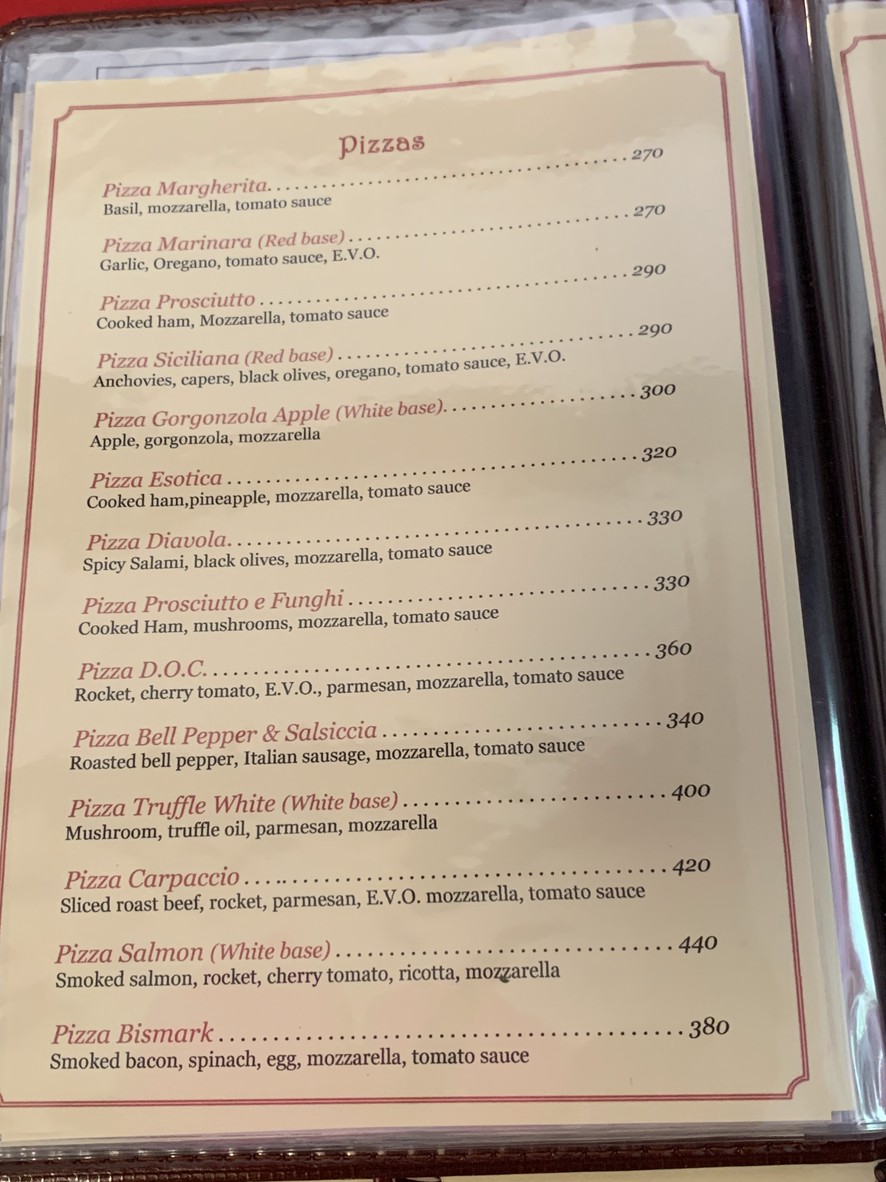 Bella Napoli menu 2