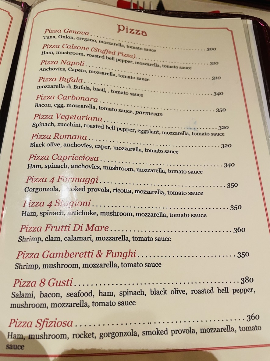 Bella Napoli menu 3