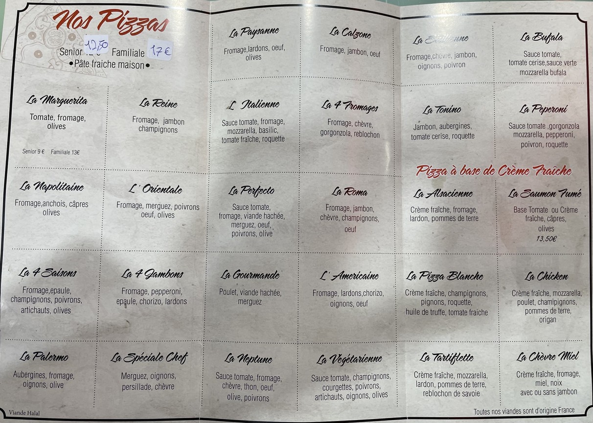 Vite et Bien menu 1