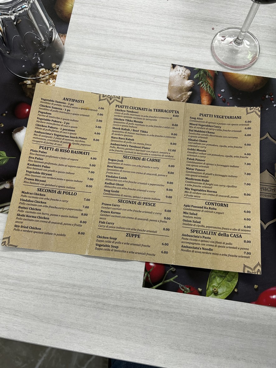 Ristorante Indiano Ambasciata menu 2