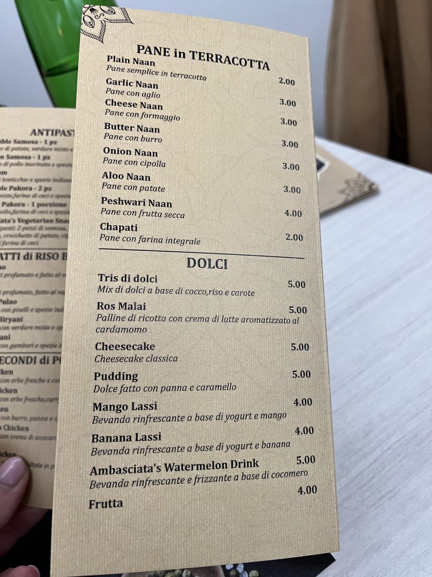 Ristorante Indiano Ambasciata menu 3