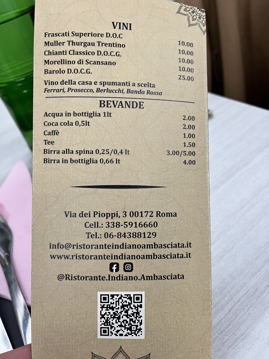 Ristorante Indiano Ambasciata menu 4
