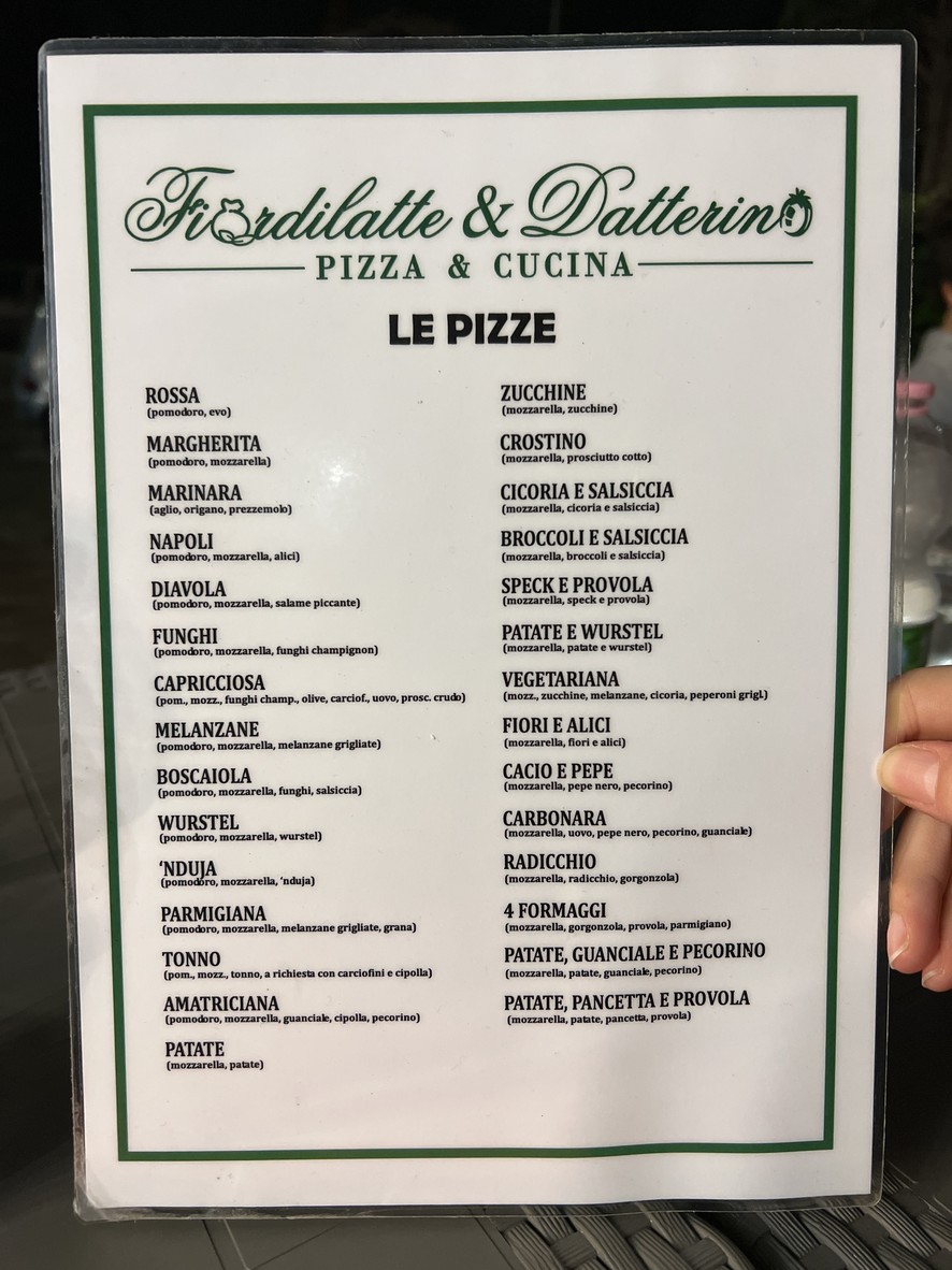 Fiordilatte & Datterino menu 1