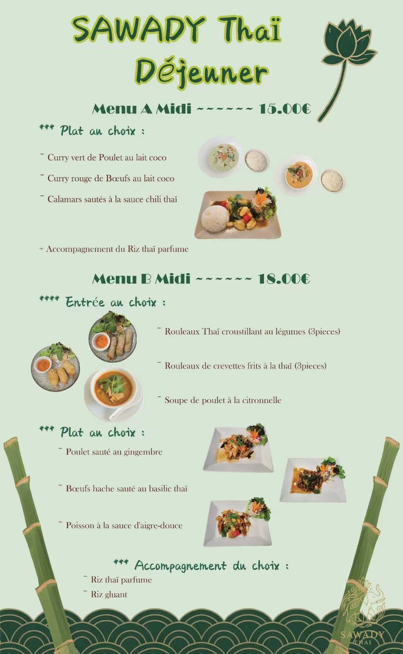 SAWADY menu 1