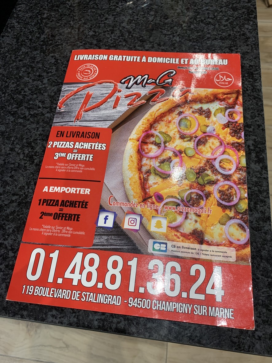 Magali Pizza menu 1