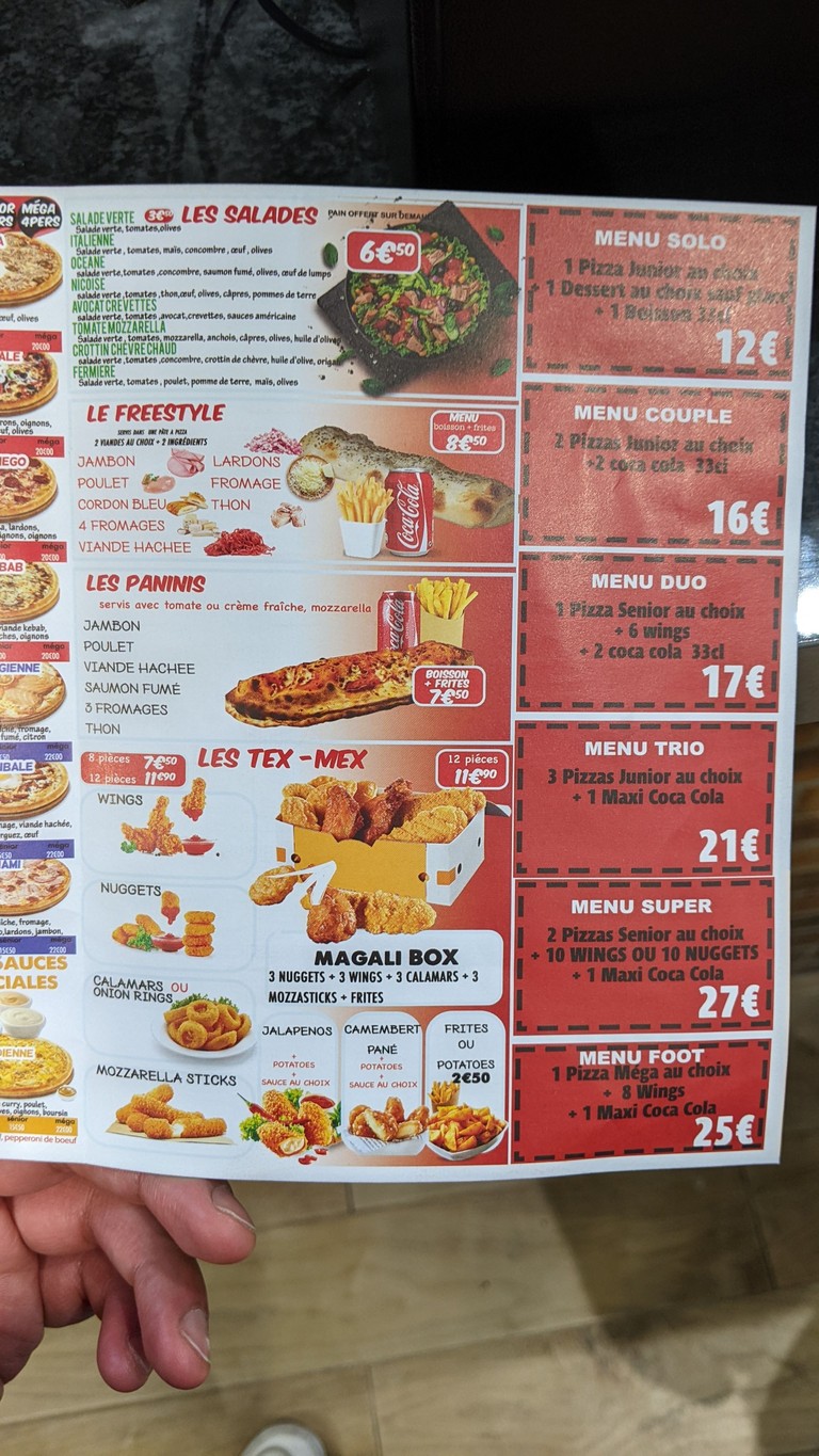 Magali Pizza menu 3