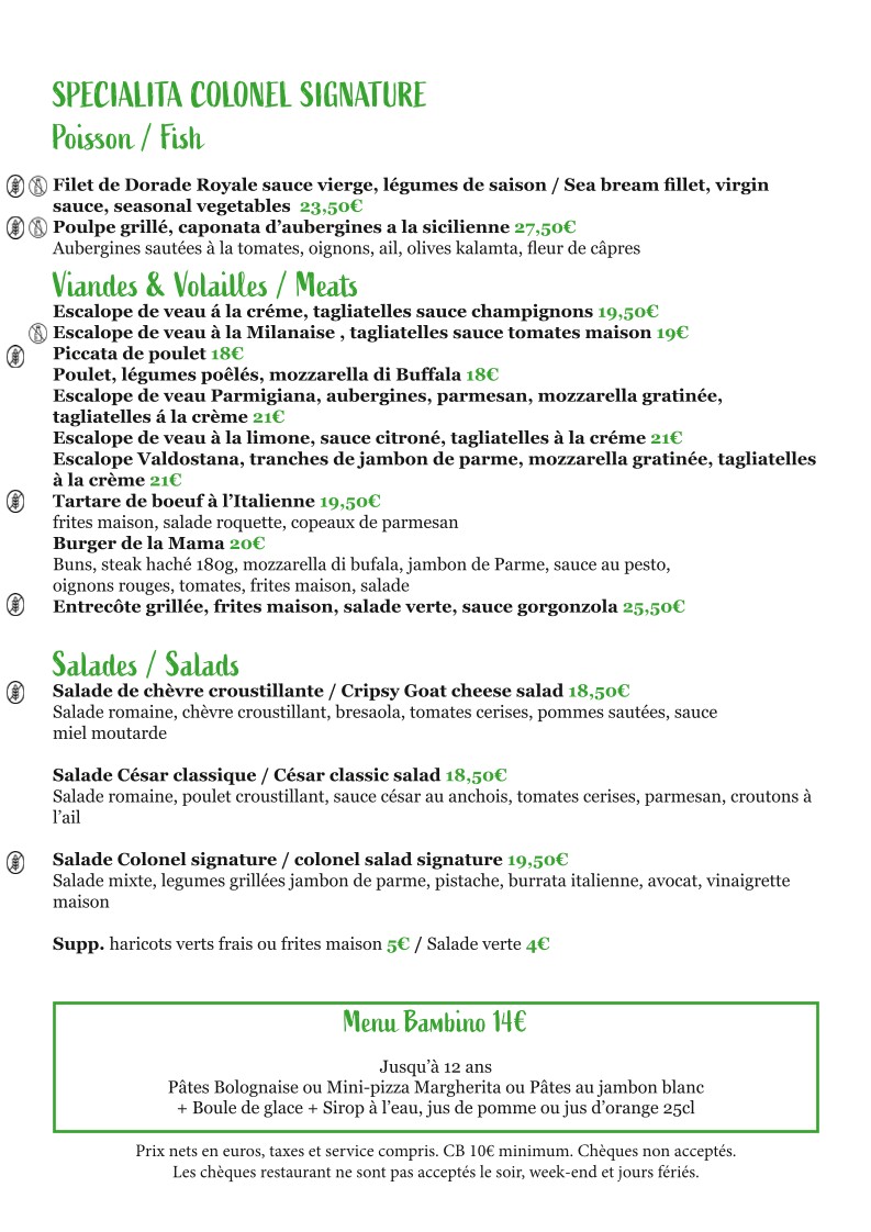 Le Colonel menu 3