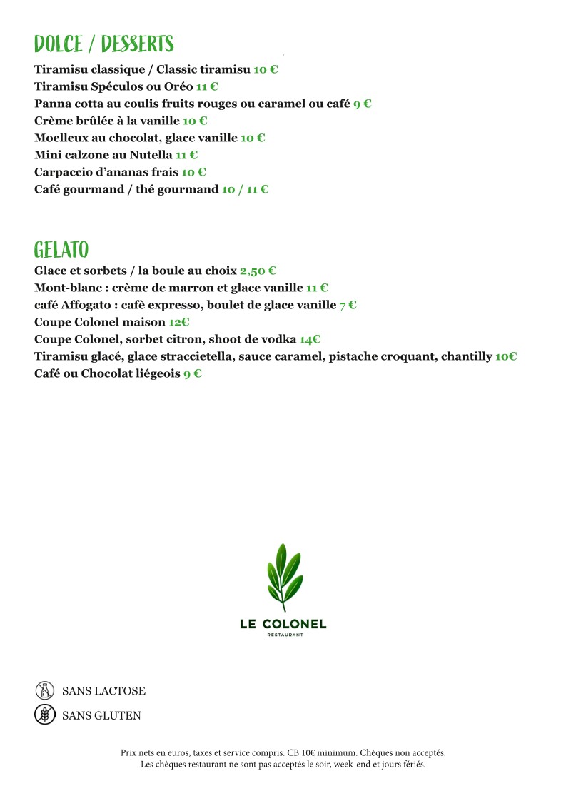 Le Colonel menu 4