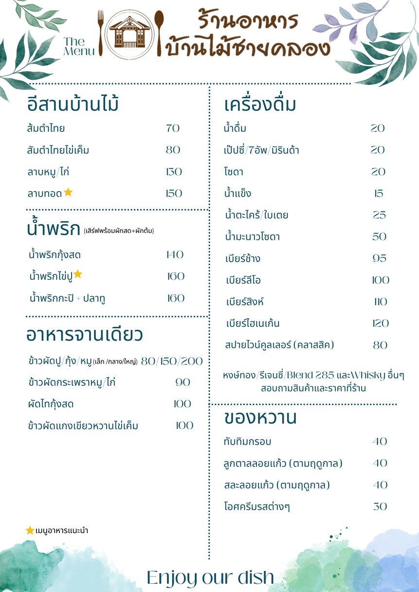 Baan Mai Chai Khlong menu 2