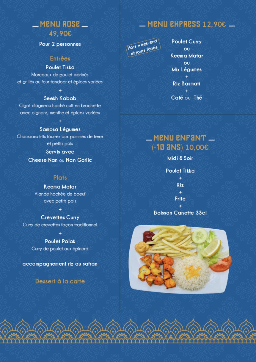 DAWAAT - Restaurant Indien Paris 10 menu 6