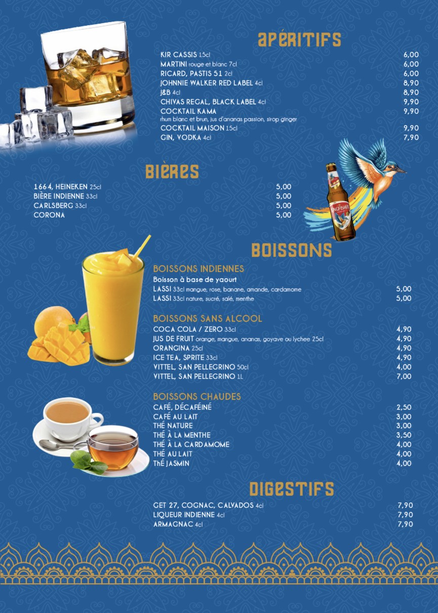 DAWAAT - Restaurant Indien Paris 10 menu 8