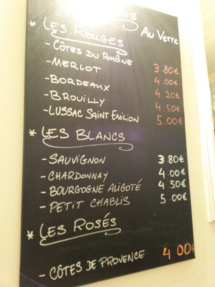 Le Lutétia menu 2