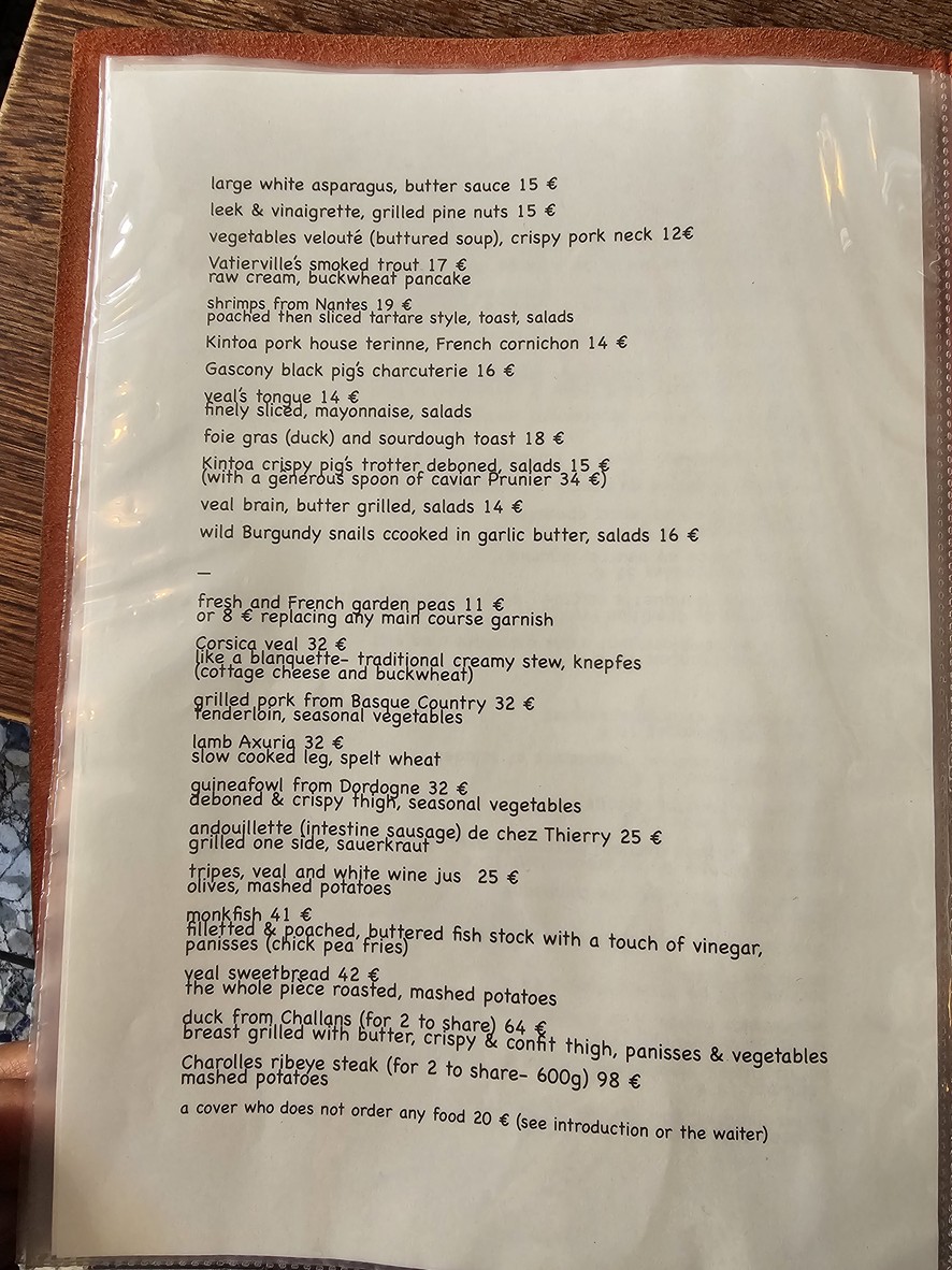 Amarante menu 1