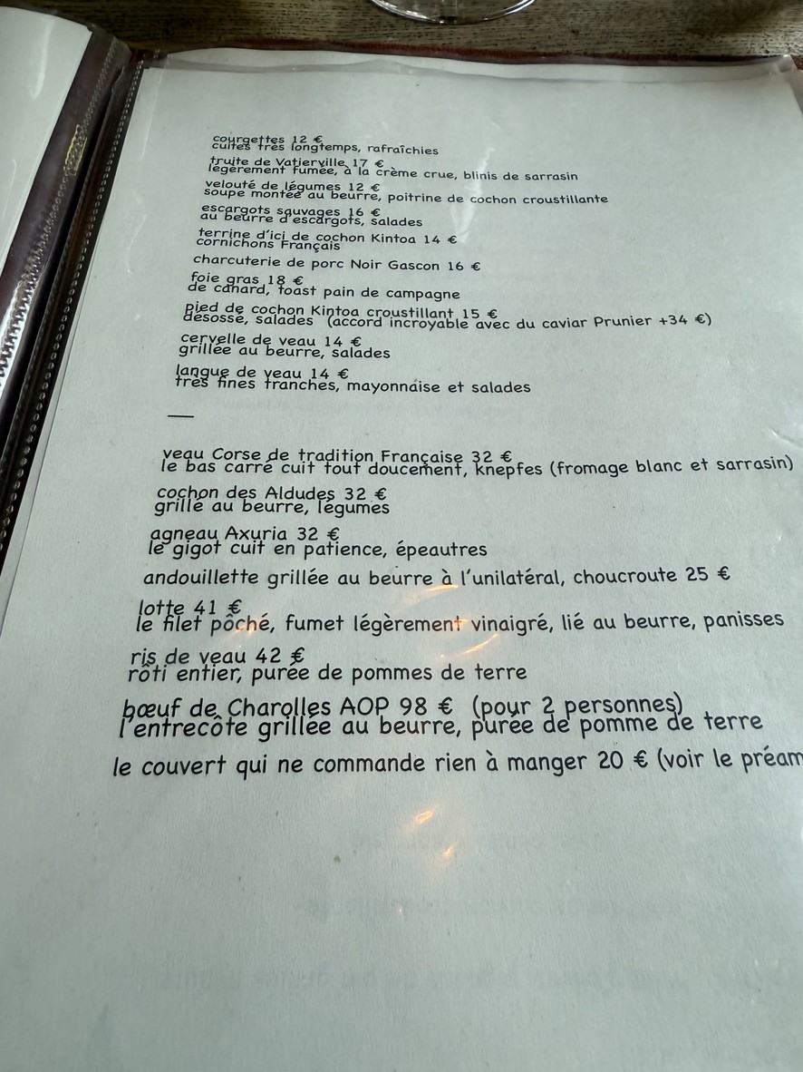 Amarante menu 2