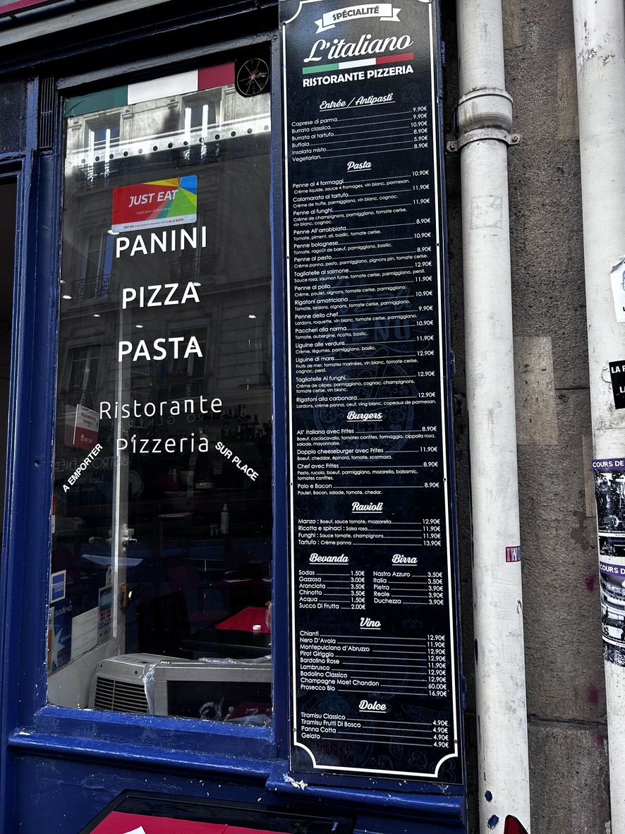 Restaurant L’Italiano menu 1