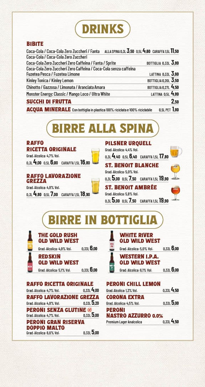 Old Wild West - Roma Via Trionfale menu 10