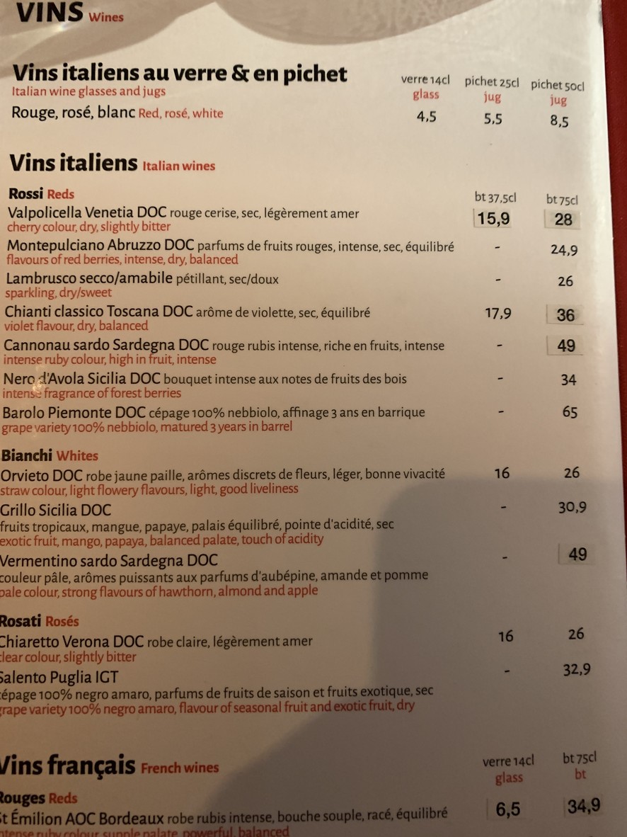 Scuderia del Mulino menu 3